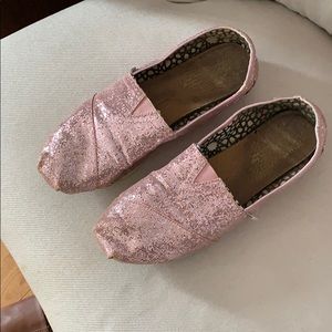 Pink sparkly toms size 9.5
